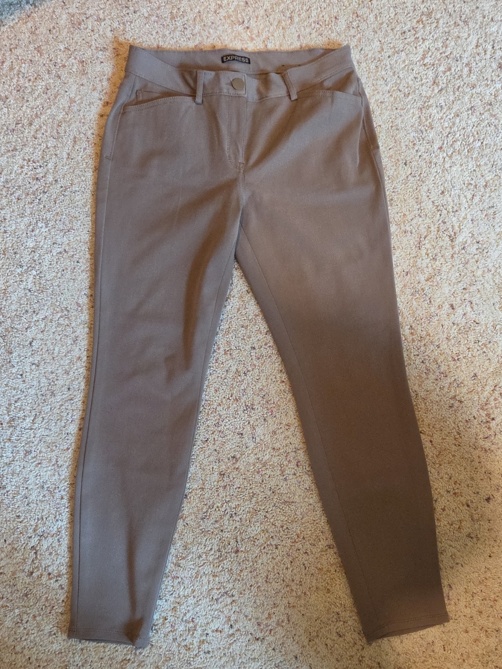 Express Slim Ankle Pants in Taupe Brown